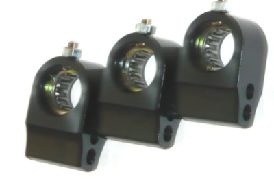 Steering columns support with bearing Ø20/Ø20 – black with fixation